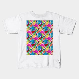 Colored Floral Seamless Pattern in Paisley Garden Indian Style Kids T-Shirt